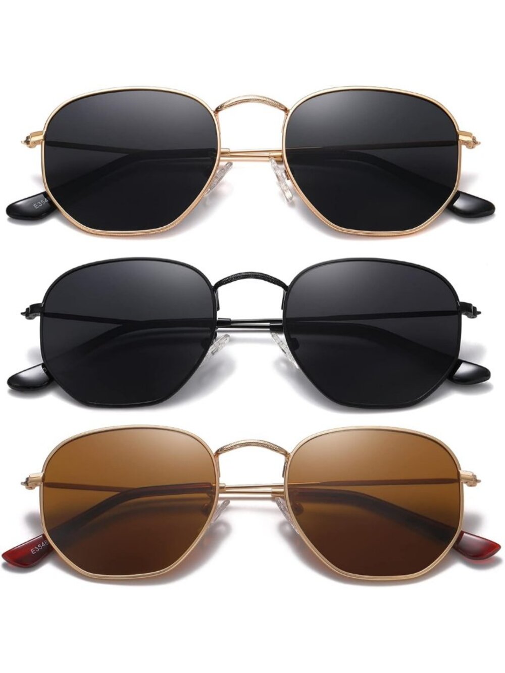 Stylish Polarized Hexagon Sunglasses for Men & Women - UV400 Protection, Metal